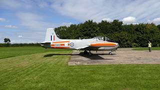 Jet Provost XS186 pre taxi aileronflapelevatorrudder checks RAF Metheringham Airfield 260817 [upl. by Yttocs]