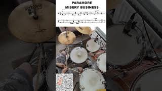 Paramore  Misery Business  Drum Beat with sheet music fyp shorts drumcover [upl. by Balough361]