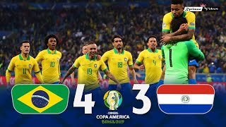 Brasil 0 4 x 3 0 Paraguay ● 2019 Copa América Extended Goals amp Highlights  Penalties HD [upl. by Ebberta]