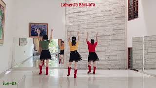 Lamento Bachata Line Dance demo amp count [upl. by Naujtna]