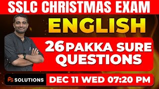 SSLC ENGLSIH CHRISTMAS EXAM  26 PAKKA SURE QUESTIONS  MS SOLUTIONS [upl. by Sherrard433]