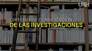 Criterio de clasificación de las investigaciones [upl. by Cosenza]