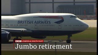 BA 747 Jumbo Jet Queen of the skies retires straight away UK  BBC News  17th July 2020 [upl. by Teleya]