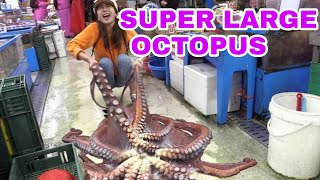 LARGEST OCTOPUS MUKBANG COOK ON THE SPOT OF SEAFOOD MARKET [upl. by Onifur]