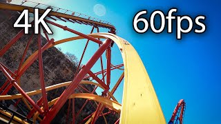 Wonder Woman Golden Lasso Coaster front seat onride 4K POV 60fps Six Flags Fiesta Texas [upl. by Cl]