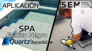 APLICACION PISCINA SPA ACCENT QUARTZ GRAFITO NEGRO ESPECIAL [upl. by Rabka]