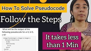 How to solve Pseudocode Question  Pseudocode questions practice  What is Pseudo code  Pseudo Code [upl. by Neeroc]