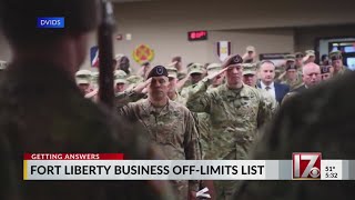 Fort Liberty business offlimits list [upl. by Gildea733]