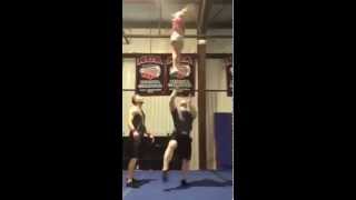 Extreme Cheerleader Skills  Partner Stunt Triple Up [upl. by Adnesor]