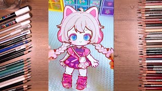 TUTORIAL MAKE MOVING PAPER DOLL  DIY  Draw so easy Anime [upl. by Ylla]