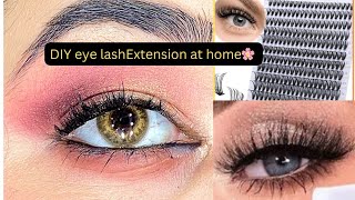 How to apply eyelash extensions yourselDIY eyelash extensions [upl. by Ynatil780]