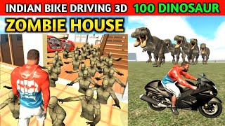 Indian Bikes Driving 3d  Zombie House 100 Dinosaur  Funny Gameplay Indian Bikes Driving 🤣🤣 [upl. by Nosneb]