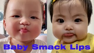 Babies smacking lips Adorable baby cute moment [upl. by Gusella]