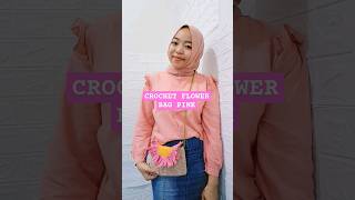 CROCHET DAISY FLOWER BAG PIK  TAS RAJUT BUNGA DAISY PINK [upl. by Mannie]