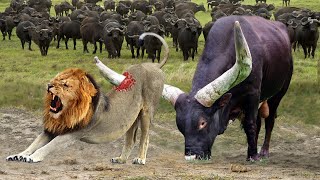 Lion King Almost lost Their lives Because They dared To Hunt Fierce Buffaloes  Lion vs Giraffe [upl. by Nedloh]