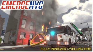 EmergeNYC Montgomery County Engine 1 responding to fully involved dwelling fire [upl. by Eenaej]