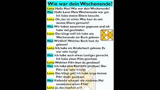 Wie war dein Wochenende  Deutsch hören und verstehen dialoga1 dialog [upl. by Gaillard]