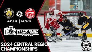 2024 CENTRAL REGIONAL U18 AAA HOCKEY CHAMPIONSHIPS WATERLOO WARRIORS VS SOO GREYHOUNDS [upl. by Adnohsal470]