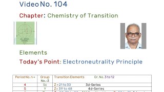 Chemistry of Transition Elements Electroneutrality Principle DrARMsChemistry [upl. by Aderb]