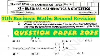 11th Business Maths Second Revision Question Paper 202511th BM Second Revision Important Chapters [upl. by Eiraminot166]