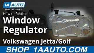 How To Install Replace Front Window Regulator 199906 VW Volkwagen Jetta Golf [upl. by Ennairb]