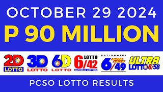 Lotto Result Today 9pm October 29 2024 PCSO [upl. by Llerot]