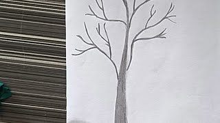 Pencil Se BlackWhite Tree Kaise BanayeCharcoal Painting For Beginners [upl. by Alcus]