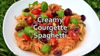 Creamy Tomato Courgette Spaghetti  Vegan and Gluten Free [upl. by Aehtla825]