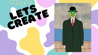 How to draw The Son of Man by Rene Magritte [upl. by Naivaf]