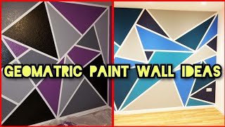 New Geometric wall painting ideas  Geometric design with paint  Geometric Texture Design [upl. by Tail99]