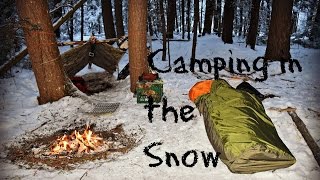 Solo Winter Overnight Bushcraft Camp [upl. by Shank]