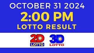 2pm Lotto Result Today October 31 2024  PCSO Swertres Ez2 [upl. by Yhtuv]