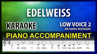 Edelweiss Karaoke 💙 Low Voice in G maj [upl. by Kaliski431]