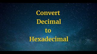 Convert Decimal to hexadecimal in Tamil [upl. by Mainis]