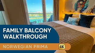 Norwegian Prima Stateroom Tour  Family Balcony [upl. by Omixam]