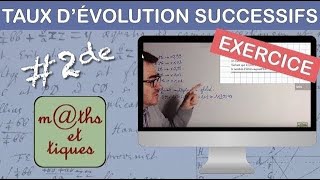 EXERCICE  Calculer des taux dévolution successifs  Seconde [upl. by Hpeseoj997]