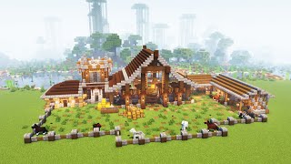 How to build Medieval Horse Stables  Minecraft tutorial [upl. by Paluas]