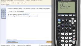 TI Calculator Confidence Interval Population Proportion [upl. by Kenwood]