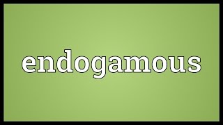 Endogamous Meaning [upl. by Freeland331]