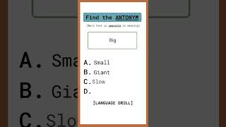 English Antonym Quiz shortfeed english learnenglish esl [upl. by Asilet]