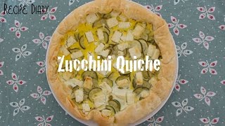 Recipe Zucchini Quiche with feta and puff pastry vegetarian  Recipe Diary [upl. by Marsiella]