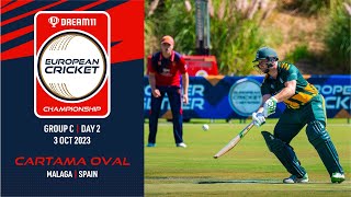 🔴 Dream11 European Cricket Championship 2023  Group C  Day 2  T10 Live European Cricket [upl. by Burck]