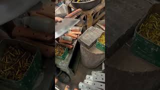 Arc kitchen knife handle rivet process Good tools and machinery make work easy [upl. by Arreik201]