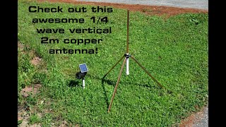 Copper 2m 14 Wave Ground Plane Antenna by KM4HLF  A Review [upl. by Folsom]