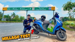 Fascino Scooty Mileage Test with Modify Exhaust  Shocking Result [upl. by Delaney744]