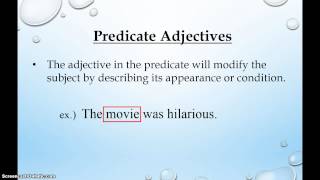 Predicate Adjectives amp Predicate Nominatives [upl. by Boarer]