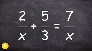 Solving a basic rational equation by multiplying each term by the LCD [upl. by Caleb]