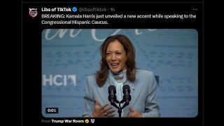 Kamala unveils new quotLatinoquot accent at Congressional Hispanic Caucus LOL TRUMP 2024 [upl. by Tana546]