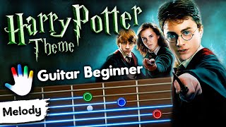 Harry Potter Guitar Theme Song for Beginners  Hedwigs Tutorial  Easy Lessons Lyrics Backing Tracks [upl. by Nhabois]