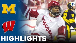 Michigan vs Wisconsin  NCAA College Hockey  Highlights  January 27 2024 [upl. by Ailehs]